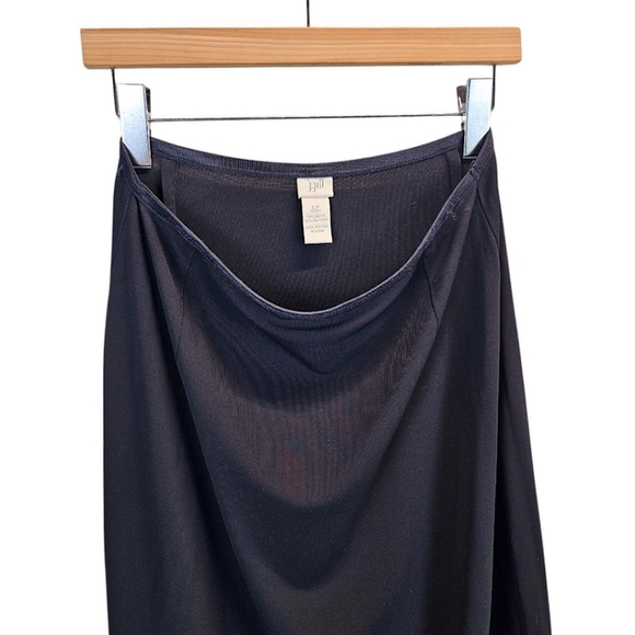 J. Jill Maxi Skirt LP Black Ponte Knit Full Length Minimalist Quiet Luxury - Picture 11 of 13